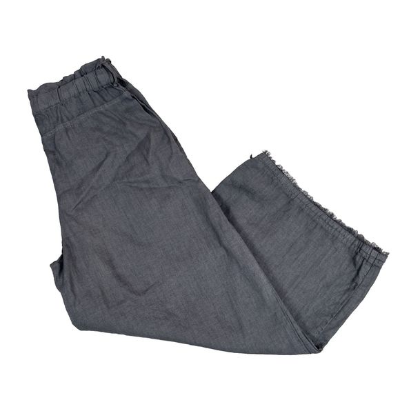 Anthropologie Cloth & Stone Namua Cropped Wide Leg Linen Pants Gray Women's XS - Picture 1 of 10